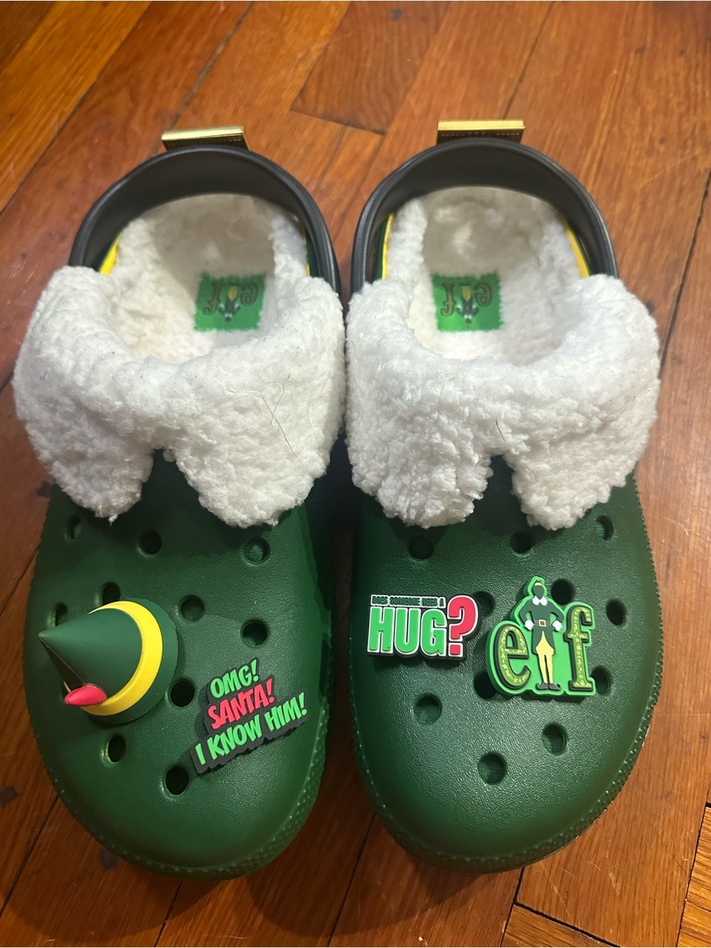 CROCS Buddy The Elf Lined Christmas Clogs Men’s Size 9 Women’s Size 11